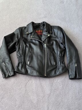 Hot Leathers Black Leather Jacket With Removable Lining Size XL